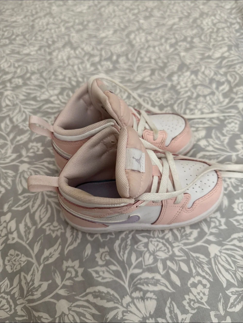 Nike Kids Pink and White High-Top Sneakers